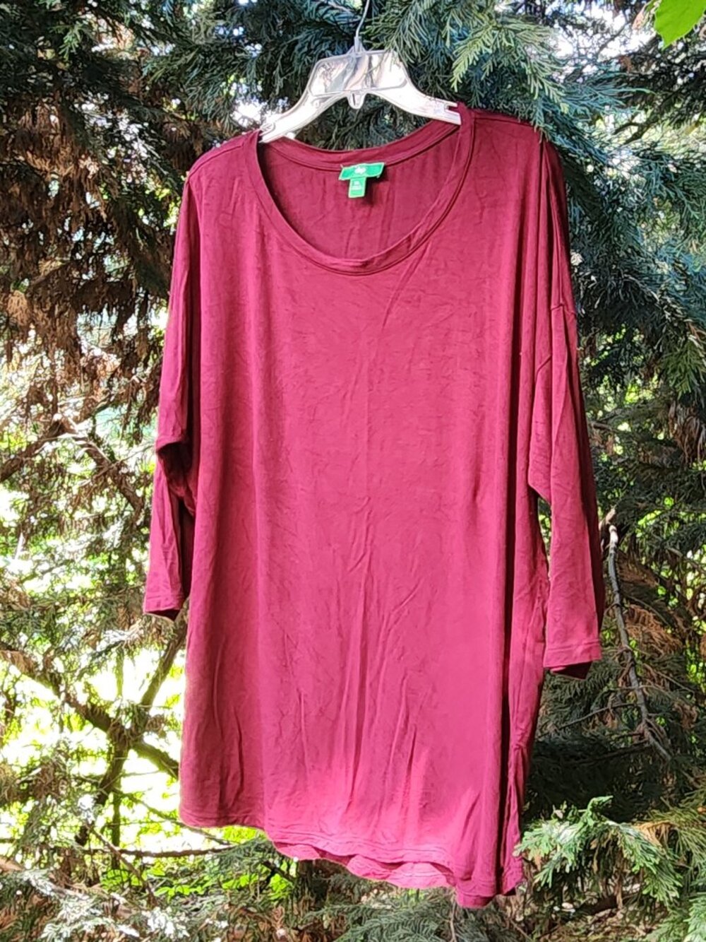 NWOT Women's DIP XL Burgandy dolman sleeve tunic
